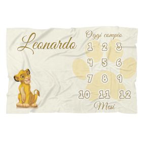 Coperta calendario complimese neonato personalizzata con nome Dolce  Elefantino 